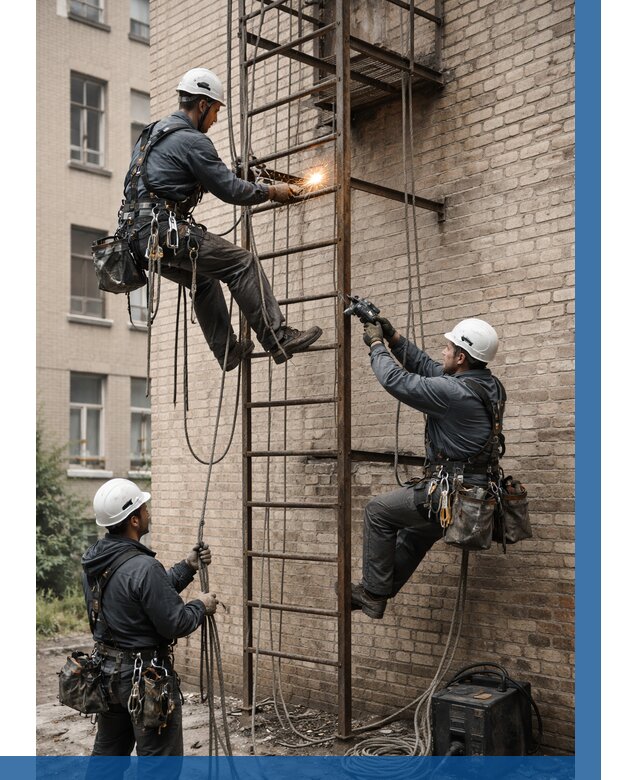 Ремонт пожарной лестницы в Каменке от 7586 р. | ВЫСОТНИК-Кам