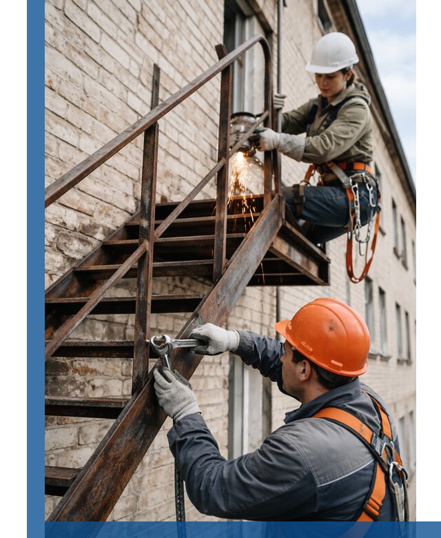 Ремонт и восстановление пожарных лестниц с выездом в Каменке