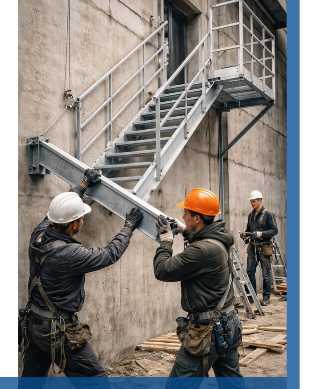 Монтаж металлических лестниц в Каменке от 15173 р. | ВЫСОТНИК-Кам