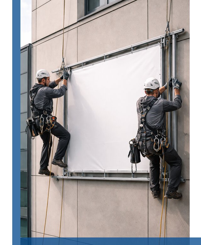 Монтаж наружной рекламной вывески в Каменке под ключ