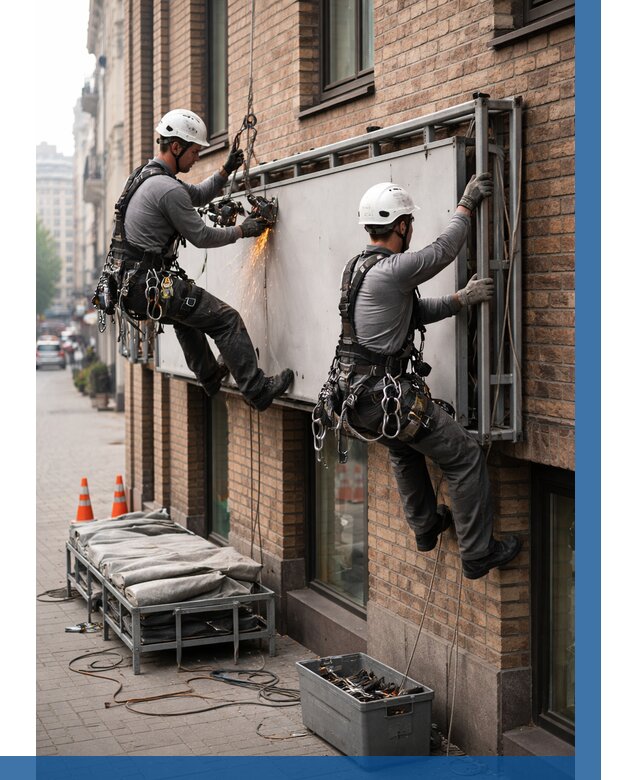 Демонтаж рекламной вывески в Каменке от 6575 р. | ВЫСОТНИК-Кам