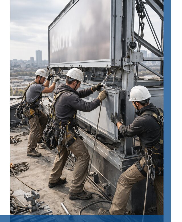 Монтаж крышной рекламной конструкции в Каменке от 60690 р.|ВЫСОТНИК-Кам