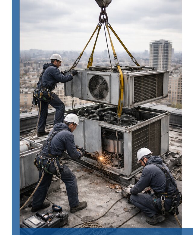 Демонтаж крышной установки в Каменке любой сложности