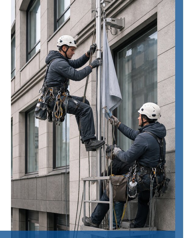 Установка флагов на фасаде в Каменке от 4552 р. | ВЫСОТНИК-Кам