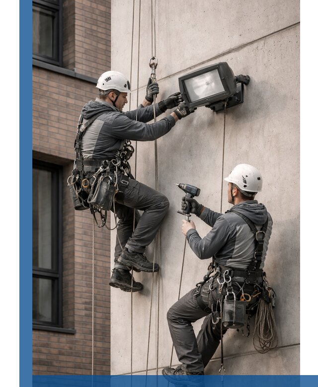 Профессиональный монтаж фасадных прожекторов в Каменке под ключ