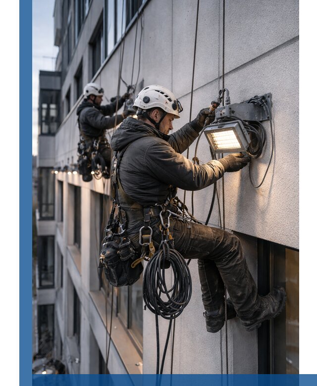 Монтаж фасадного освещения в Каменке установка и подключение