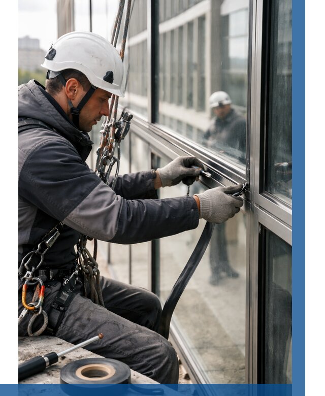 Ремонт витражных конструкций в Каменке от 3540 р. | ВЫСОТНИК-Кам