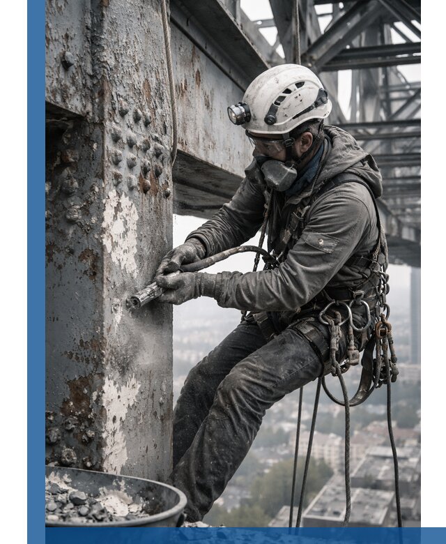 Удаление старой краски с металлических конструкций в Каменке