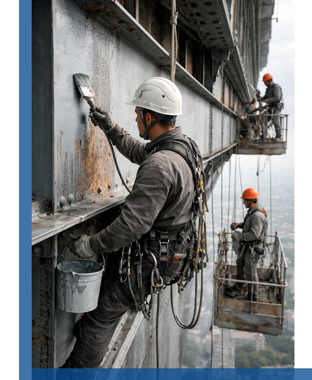 Покраска металлоконструкций на высоте в Каменке профессионально