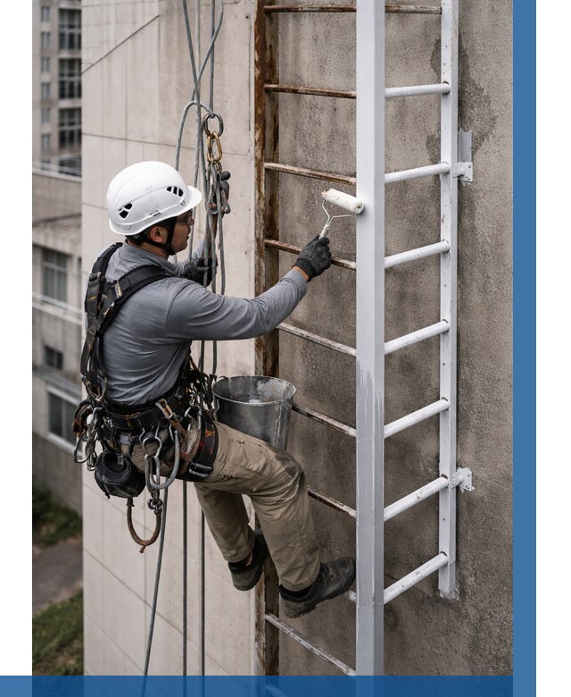 Покраска пожарных лестниц в Каменке от 4552 р. | ВЫСОТНИК-Кам