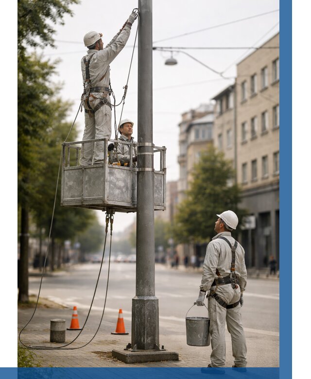 Покраска опор освещения в Каменке от 5058 р. | ВЫСОТНИК-Кам