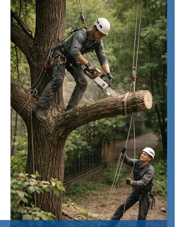Спил деревьев альпинистами в Каменке от 8092 р. | ВЫСОТНИК-Кам