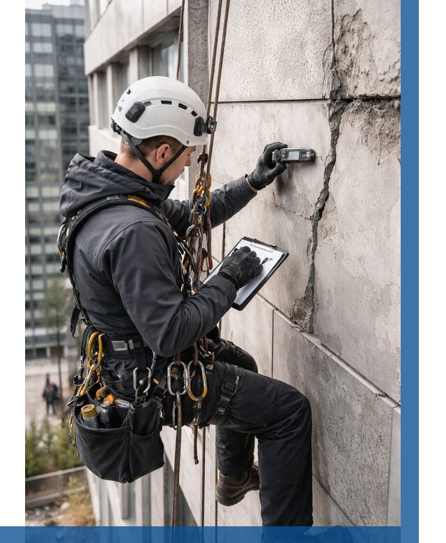 Обследование фасада альпинистами в Каменке от 121 р. | ВЫСОТНИК-Кам